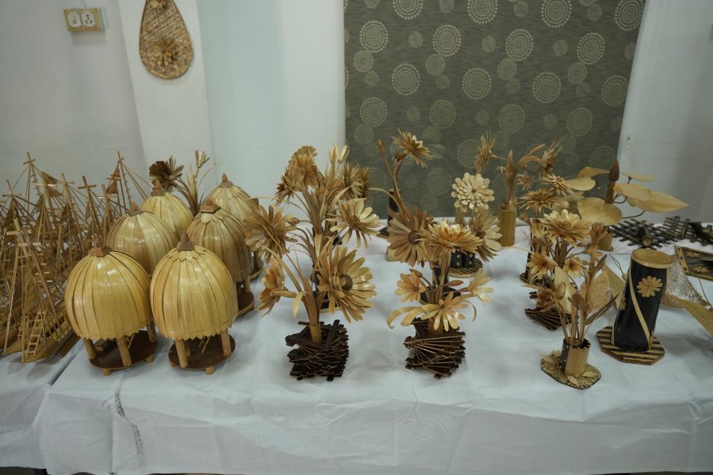 Display of Bamboo crafts made by the trainees